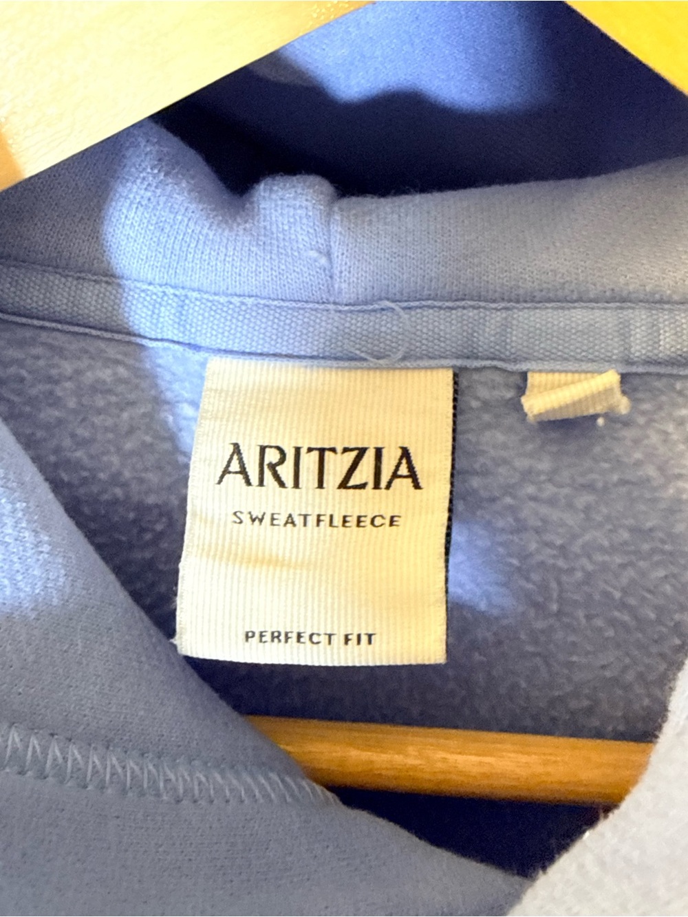 Aritzia Sweatfleece Hoodie Womens 2XS Blue Perfect Fit Pullover Logo - Picture 3 of 6